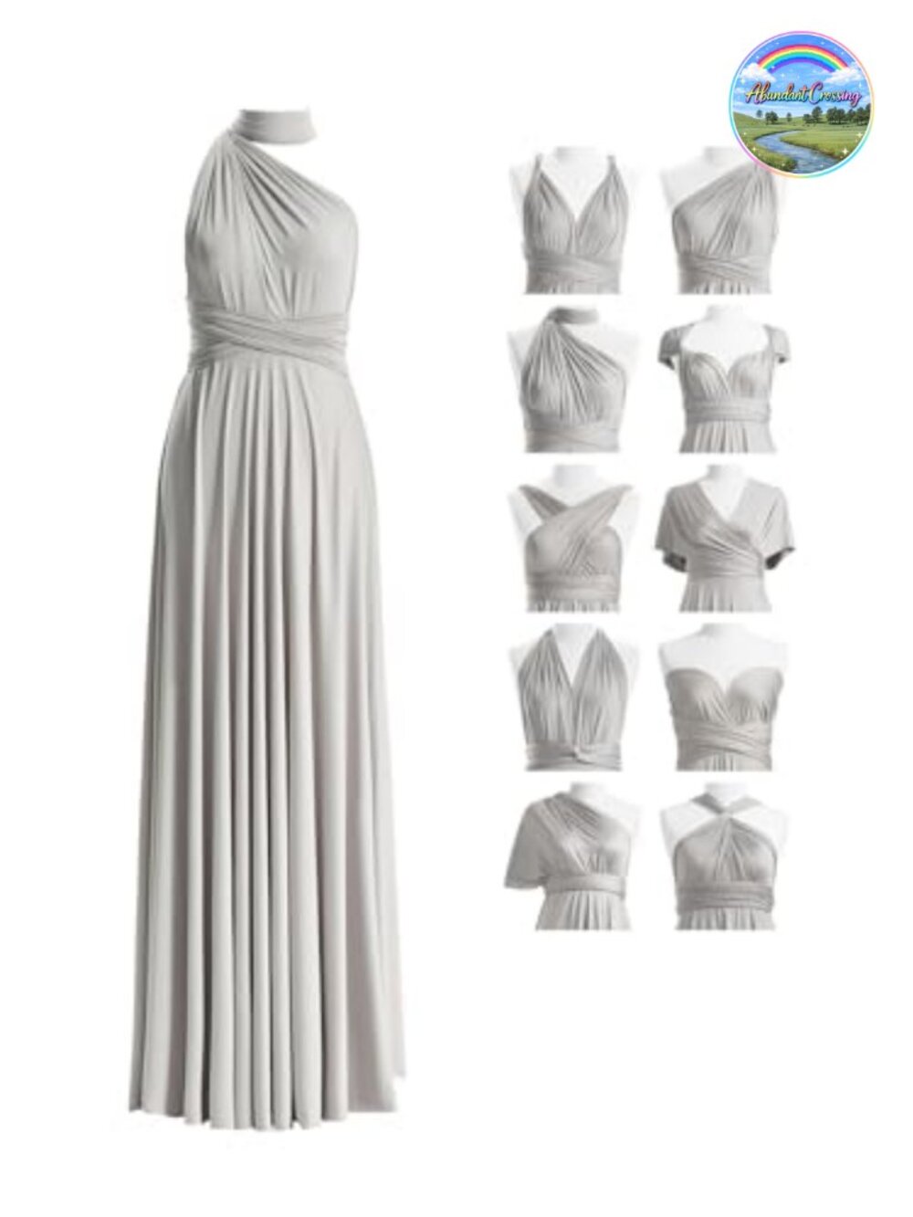 Maxi Infinity Dress Convertible Multi-Way Wrap Bridesmaid Formal Gown